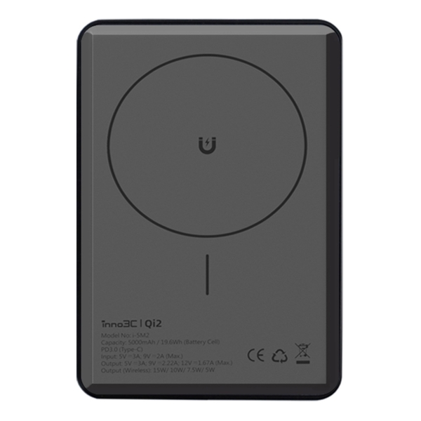 inno3C i-5M2 Qi2 Ultra Slim Magnetic Wireless Power Bank 5000mAh