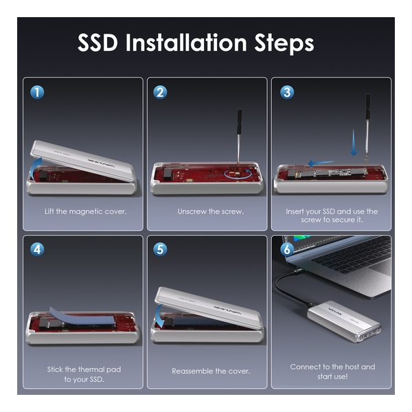 WAVLINK - WL-UTE51 Thunderbolt 5 80Gbps PCIe NVMe Enclosure