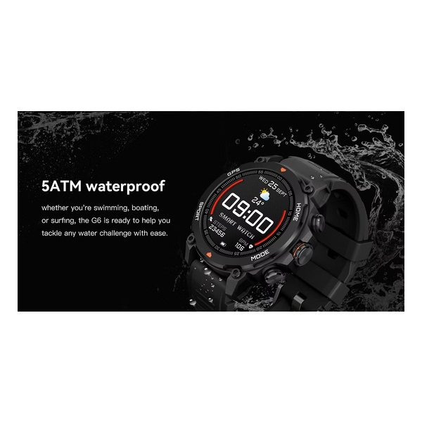 Aurafit Trek 1 G6 GPS 智能戶外全能手錶 (黑色)