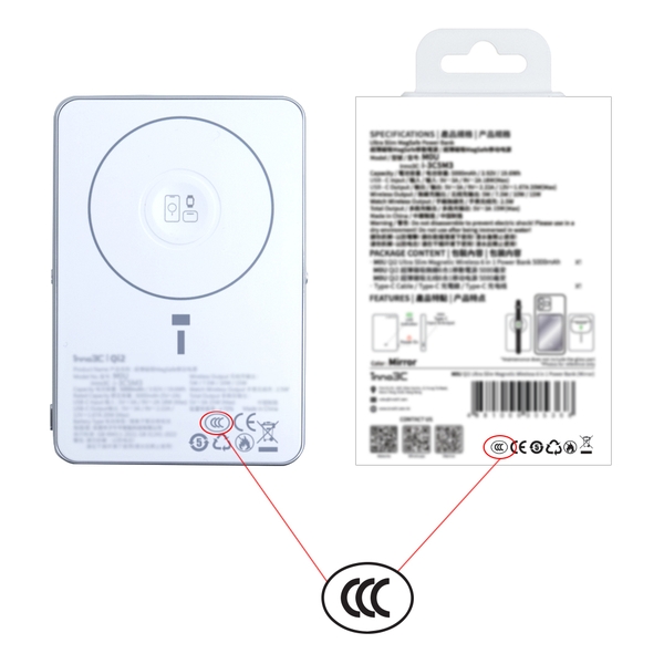 inno3C M0U Qi2 Mirror Ultra Slim Magnetic Wireless 6 in 1 Power Bank 5000mAh [CCC 3C Cert.]