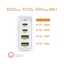 First Champion GaN Desktop Charger - 140W - UPC140PD2C2A, USB-Cx2 & USBx2, UK Plug