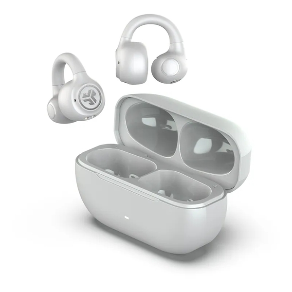 JLab Flex Open True Wireless Earbuds (Clip-On Cuff Design) - White