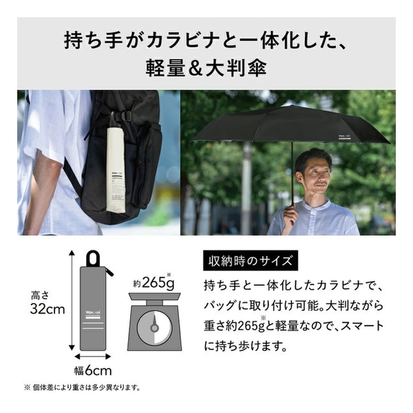 WPC IZA One-Piece Carabiner Handle Folding Umbrella WPP079-ZA022