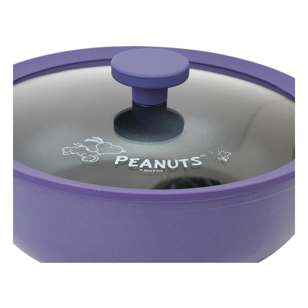 PEANUTS Foodgrade 28cm Deep Depth Frying Wok with Glass Lid