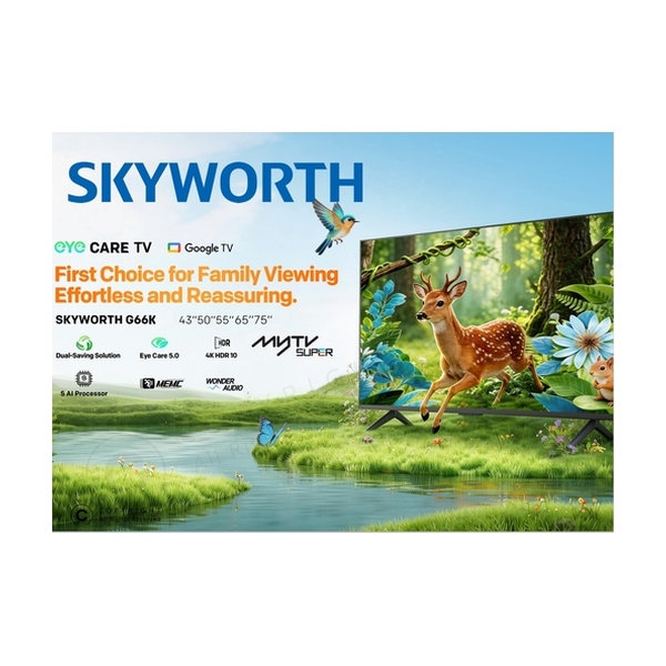 Skyworth - 55G66K 55-inch G66K Series 4K UHD Android 14 Smart TV