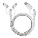 inno3C 五合一 Lightning/Type-C/Micro to USB/Type-C 透明快速充電線1.2M i-5CS-12