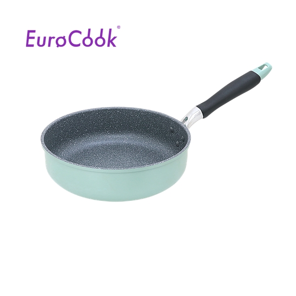 EURO COOK FINE II 雲石紋易潔 24X7.2CM直身單柄深煎鍋 (湖水藍) EC22324T