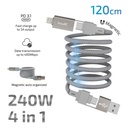 inno3C 240W 4 in 1 Magnetic Organized Cable 120cm (Grey)