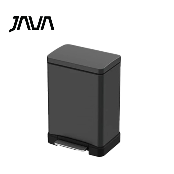 JAVA 30公升長方形不鏽鋼腳踏垃圾桶(鈦金灰色)