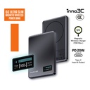 inno3C M0 OLED Qi2 Ultra Slim Magnetic Wireless Power Bank 5000mAh [CCC 3C Cert.] (Black)