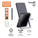 inno3C Qi2 超薄磁吸無線充 5 合 1 移動電源 3C 認證 5000mAh M0U (Black)