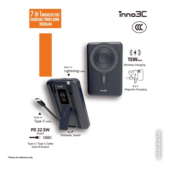inno3C 7 合 1 磁吸快充移動電源 10000mAh 3C 認證 KH-99