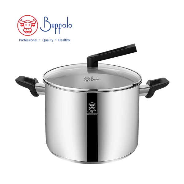 BUFFALO - WISE COOK II 304 Stainless Steel Encapsulated Bottom High Stockpot 24 x 17cm / 7.2L 35324H