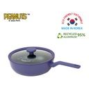 PEANUTS Foodgrade 28cm Deep Depth Frying Wok with Glass Lid