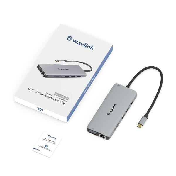WAVLINK - USB-C 4K Triple Display 60W PD Docking HDMIx2 VGAx1 WL-UMD501
