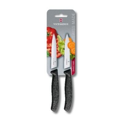 [144F0036] Victorinox - Swiss Classic, Paring knife, 2pcs, 10cm, Wavy/Straight, blister