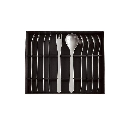 [139F0023] Sori Yanagi - Teaspoon and Cocktail Fork Set (5 pieces each) SYTSCF10