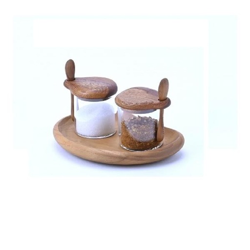 [139F0038] BLANCHE LONG TRAY M FOR 2 GLASSES (TEAK) ST285