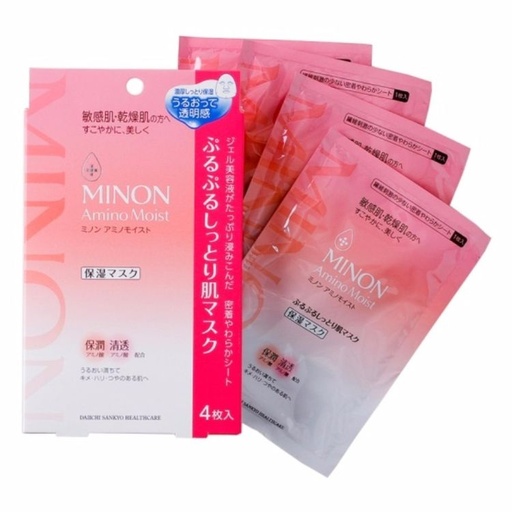 [140F0093] MINON - Amino Moist 氨基酸保濕面膜 4枚入 (平行進口)