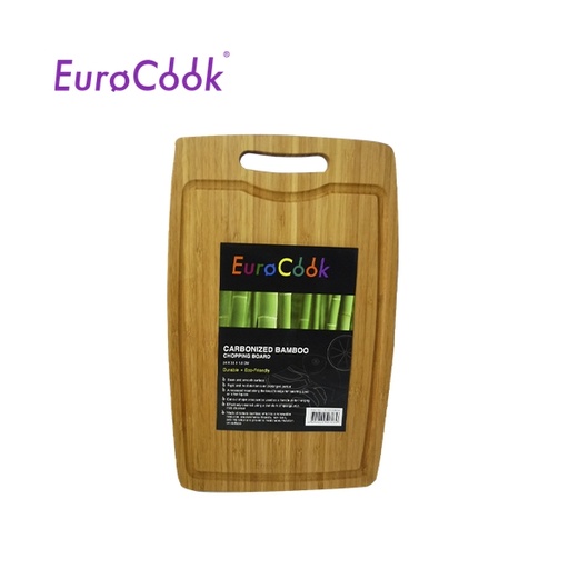 [138F0273] EURO COOK RECT. CARBONIZED BAMBOO CUTTING BOARD WITH PIT (38X24X1.8CM) EC02CB3824