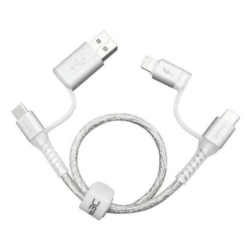 [049F8063] inno3C i-4LA-03 Transparent 4 in 1 Lightning/Type-C to USB/Type-C Cable 0.3M