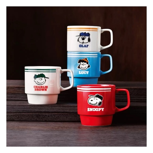 [184F0009] Snoopy - Japanese version of Snoopy Family Ceramic Mug (Set of 4)