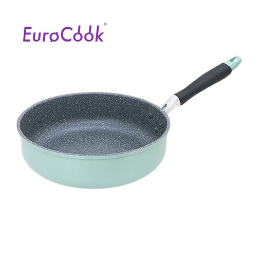 [138F0298] EURO COOK FINE II 雲石紋易潔 28X7.5CM直身單柄深煎鍋 (湖水藍)