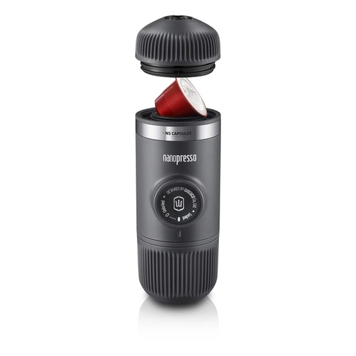 [104F0070] WACACO® - Nanopresso 泵壓萃取式便攜咖啡機(灰黑色) + NS 膠囊轉接頭套裝 (咖啡粉 + 膠囊)
