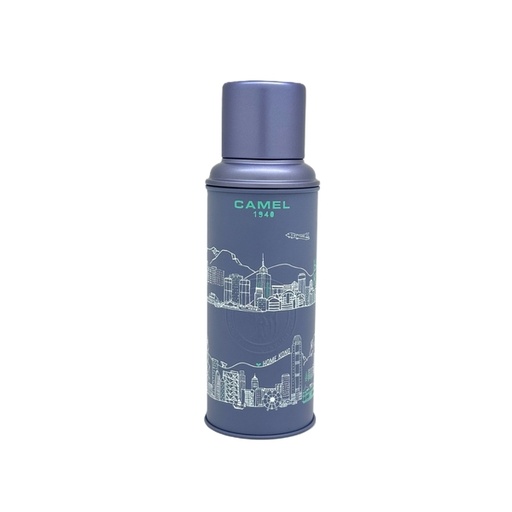 [158F0155] Camel - 450ml Glass Vacuum Flask - Victoria Harbour line view