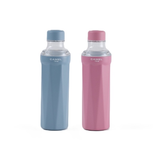 Camel - Flow53 530ml Ceramic Coated Stainless Steel Vacuum Insulated Bottle - Dirty Pink + Jeans Blue