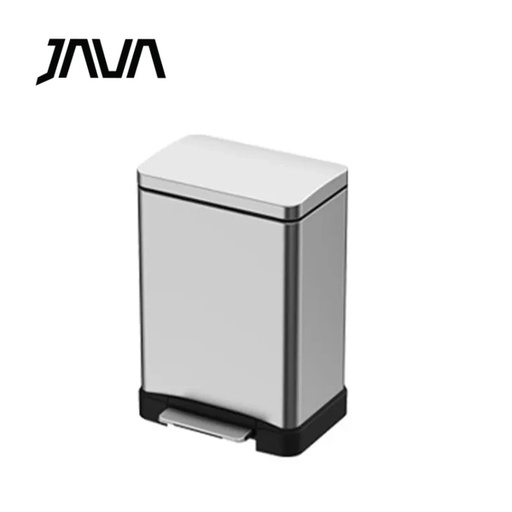 [138F0323] JAVA - 12L Stainless Steel Pedal Trash Can - Matt Steel JH8858-12L