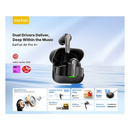 [140F0095] EarFun Air Pro 4+ Hi-Res降噪無線藍牙耳機