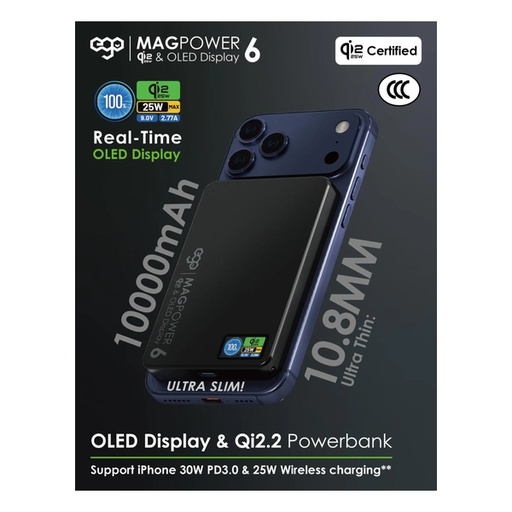 EGO MagPower 6 @QI2.2 10000mAh POWERBANK (M17AIR)