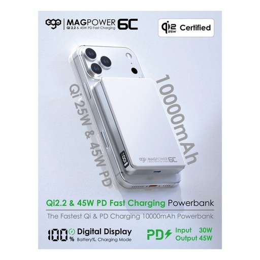 EGO MagPower 6C @ QI2.2 10000mAh POWERBANK (P31)