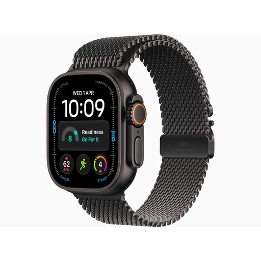 [AAW3324] Apple Watch Ultra 4 GPS + Cellular 49mm Black Titanium Case with Black Titanium Milanese Loop - M